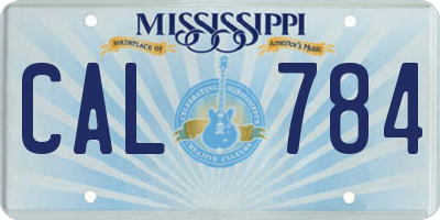MS license plate CAL784