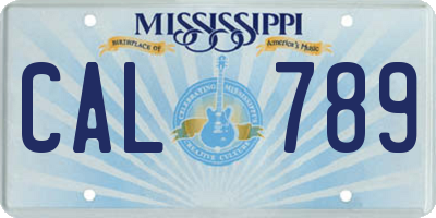 MS license plate CAL789