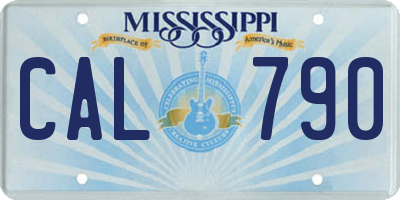 MS license plate CAL790