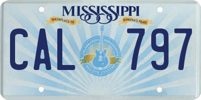 MS license plate CAL797
