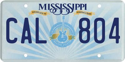 MS license plate CAL804