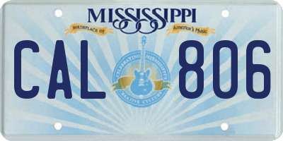 MS license plate CAL806