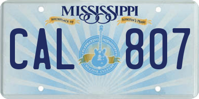 MS license plate CAL807