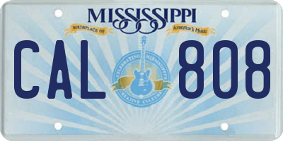 MS license plate CAL808