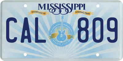 MS license plate CAL809