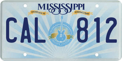 MS license plate CAL812