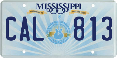 MS license plate CAL813