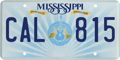 MS license plate CAL815