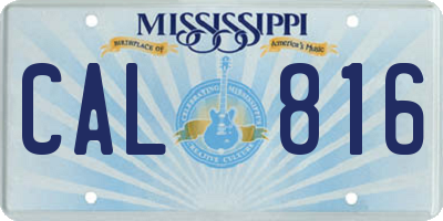 MS license plate CAL816