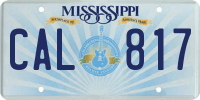 MS license plate CAL817