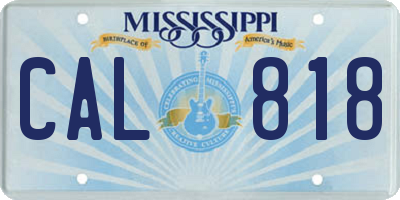 MS license plate CAL818