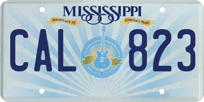 MS license plate CAL823