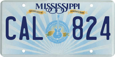 MS license plate CAL824