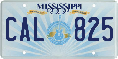 MS license plate CAL825