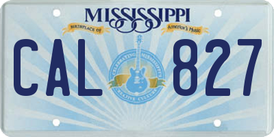 MS license plate CAL827