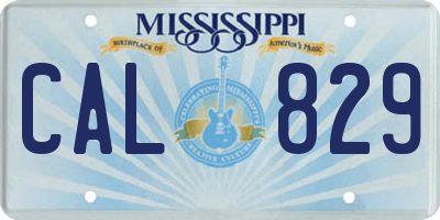 MS license plate CAL829