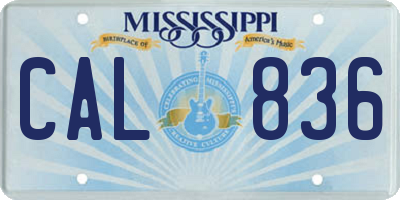 MS license plate CAL836
