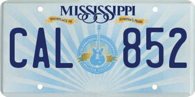 MS license plate CAL852