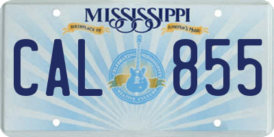 MS license plate CAL855