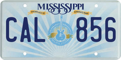 MS license plate CAL856