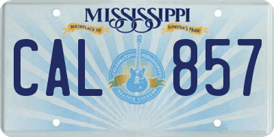 MS license plate CAL857