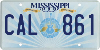 MS license plate CAL861