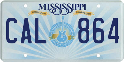 MS license plate CAL864