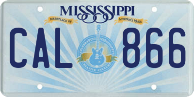 MS license plate CAL866