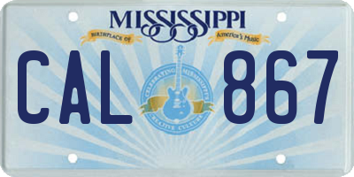 MS license plate CAL867