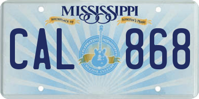 MS license plate CAL868