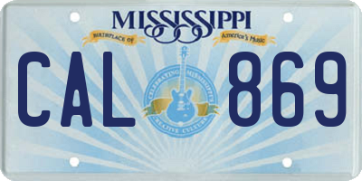 MS license plate CAL869
