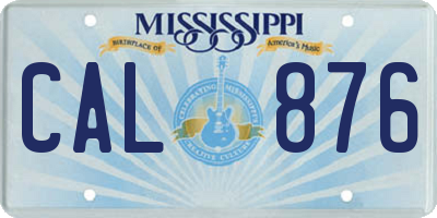 MS license plate CAL876