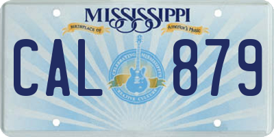 MS license plate CAL879