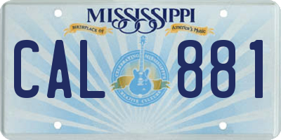 MS license plate CAL881