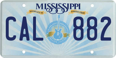 MS license plate CAL882