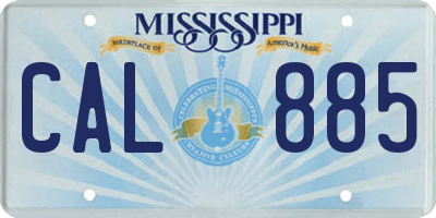 MS license plate CAL885