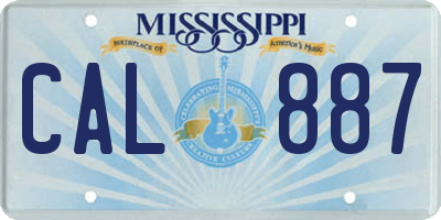 MS license plate CAL887