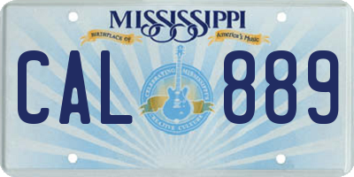 MS license plate CAL889