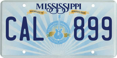 MS license plate CAL899