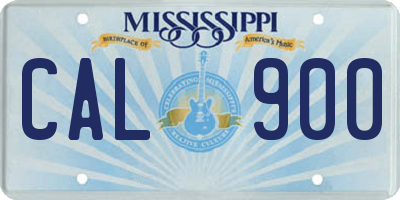 MS license plate CAL900