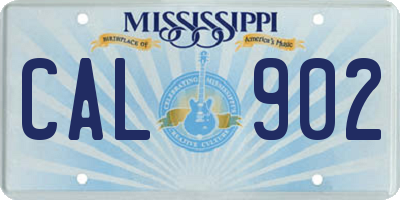 MS license plate CAL902