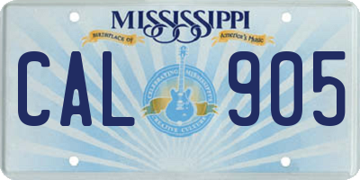 MS license plate CAL905