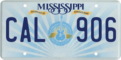 MS license plate CAL906