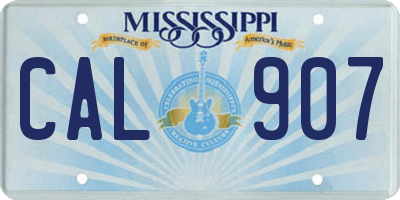 MS license plate CAL907