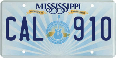MS license plate CAL910
