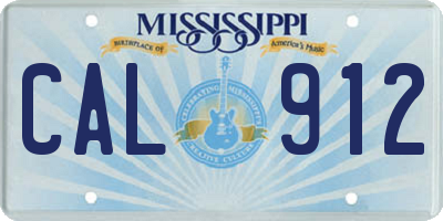 MS license plate CAL912