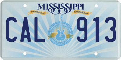 MS license plate CAL913