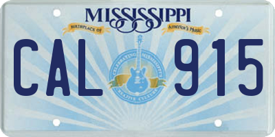 MS license plate CAL915