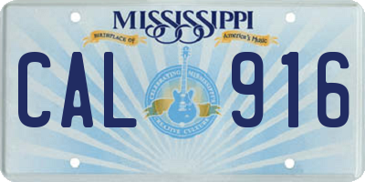 MS license plate CAL916