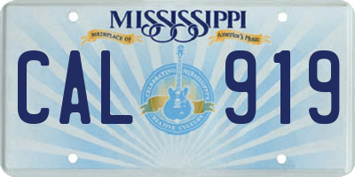 MS license plate CAL919